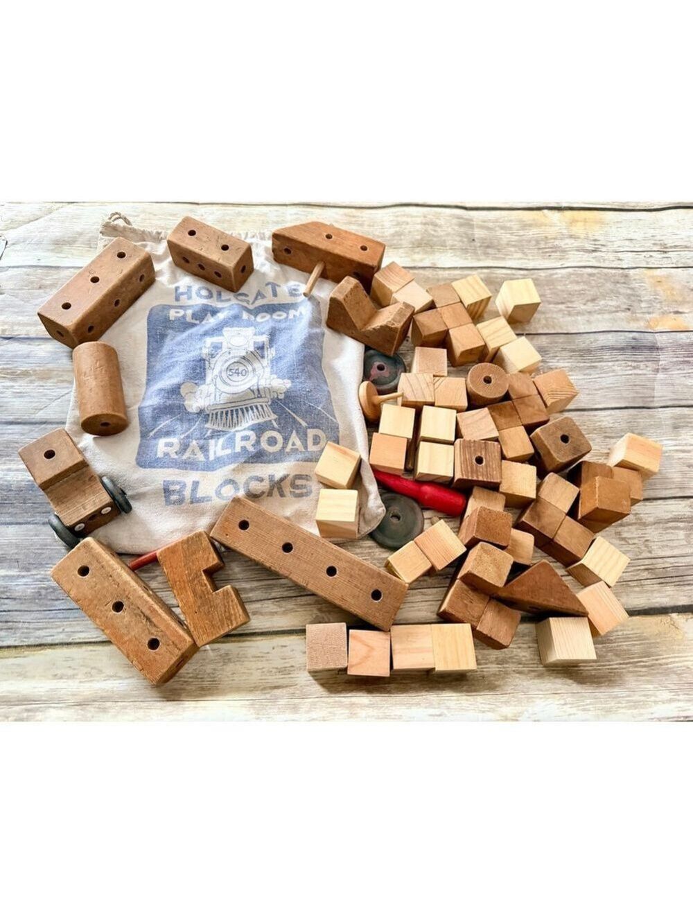 Vintage Holgate Playroom Wood Blocks
